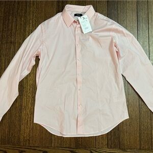 NWT Theory Sylvain Shirt Light Pink Men’s Large Poplin Light